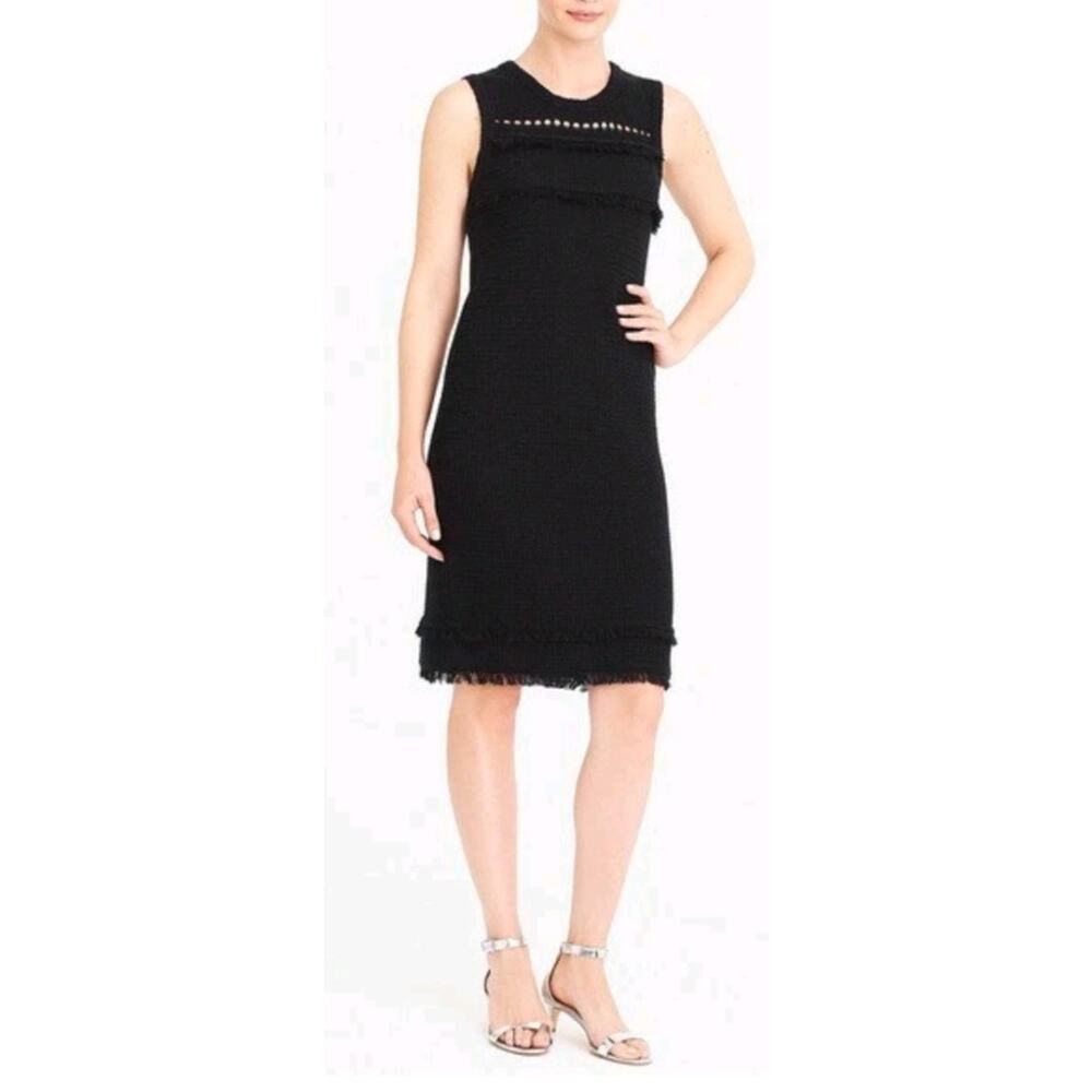 J Crew 100% Cotton Knit Fringe Detailed Midi Dress High Quality Beautiful Piece